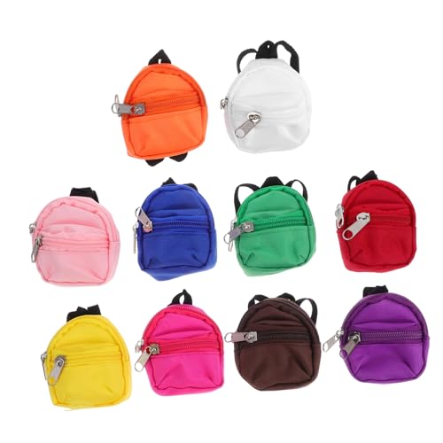 ERINGOGO 10stücke Miniature Puppen Rucksäcke Robuste Reißverschluss-Schulranzen Für Mädchen Tolle Spielzeugaccessoires Für Rollenspiele Und Reisen Für Kreatives Spielen Mit Puppen von ERINGOGO
