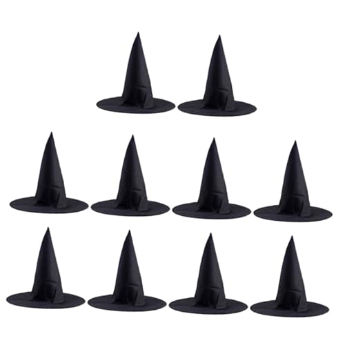 ERINGOGO 10 Stück Teiliges Schwarze Halloween Hexenhüte S Eleganter Spitzhut Hautfreundliches Material für Kostüm und Karnevalspartys Halloween Festlichkeiten und Cosplay Anlässe ERINGOGO 10 Stück Teiliges Schwarze Halloween Hexenhüte S Eleganter Spitzhut Hautfreundliches Material für Kostüm und Karnevalspartys Halloween Festlichkeiten und Cosplay Anlässe von ERINGOGO