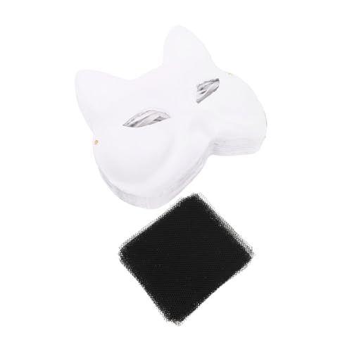 ERINGOGO 10 Stück Teiliges Weiße Papier-fuchsgesicht-masken Blanko Diy-bemalung Leichte Tiergesicht-masken mit Schwarzen Netzstoff-augenabdeckungen für Cosplay Halloween und Maskenball ERINGOGO 10 Stück Teiliges Weiße Papier-fuchsgesicht-masken Blanko Diy-bemalung Leichte Tiergesicht-masken mit Schwarzen Netzstoff-augenabdeckungen für Cosplay Halloween und Maskenball von ERINGOGO
