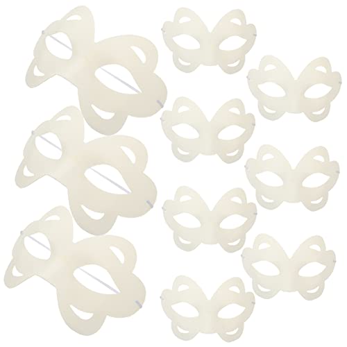ERINGOGO 10 Stück Teiliges Weiße Papiermasken zum Bemalen DIY Blanko Halbmasken aus Umweltfreundlichem Papier für Frauen als Maskerade Accessoire und Bastelmaterial für Karneval Party und von ERINGOGO