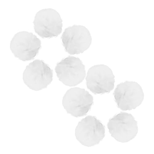 ERINGOGO 10 Stück Teiliges Weißes Hasen-flausch Anstecknadel Flauschige Bunny-Tails für Damen Vielseitiges Hasen-kostümzubehör für Kleidung Schuhe Hüte für Ostern Cosplay und Party von ERINGOGO