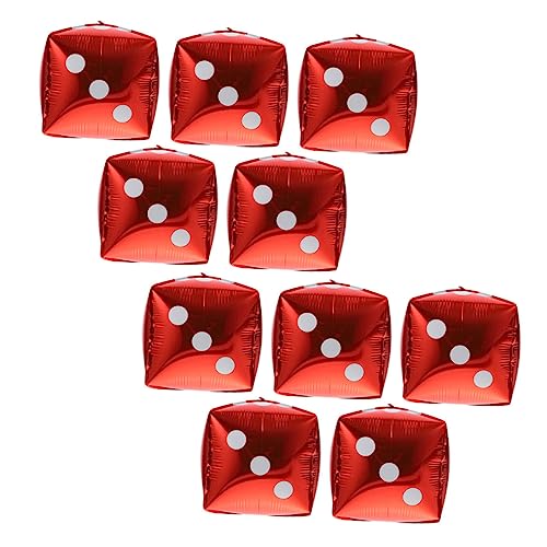 ERINGOGO 10 Stück Teiliges Würfel Folienballons Große Rote Cube Dice Luftballons Langlebige Party Deko für Geburtstagsfeier Themenparty Fotorequisiten Kinderfreundliche Spielaktivitäten von ERINGOGO