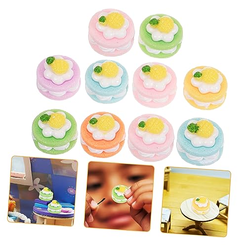 ERINGOGO 10 Stück vorgeben Lebensmittelspielzeug Keks Macarons realistischer Kuchen Künstliches Essen Simulationskuchenspielzeug Lebensmittelverzierung simuliertes Essen Miniatur-Dinge Harz von ERINGOGO