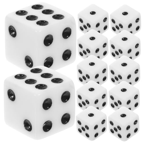 ERINGOGO 100 Stück Acryl Würfel Seitig mit Abgerundeten Kanten Robuste Spielwürfel für Brettspiele Matheunterricht und Party Leicht Langlebig Weiß mit Schwarzen Punkten ERINGOGO 100 Stück Acryl Würfel Seitig mit Abgerundeten Kanten Robuste Spielwürfel für Brettspiele Matheunterricht und Party Leicht Langlebig Weiß mit Schwarzen Punkten von ERINGOGO