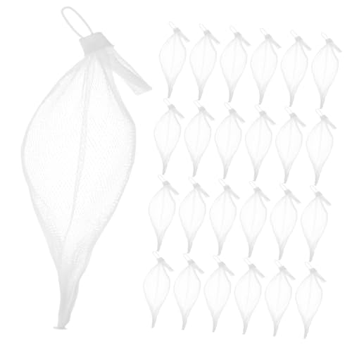ERINGOGO 100 Stück Aufbewahrungstasche Aus Marmor Kleine Zugbeutel Netzbeutel Mit Kordelzug Mesh-balltasche Mesh-aufbewahrungstaschen Schmuckbeutel Kordelzug Kleine Netztaschen Weiß Plastik von ERINGOGO