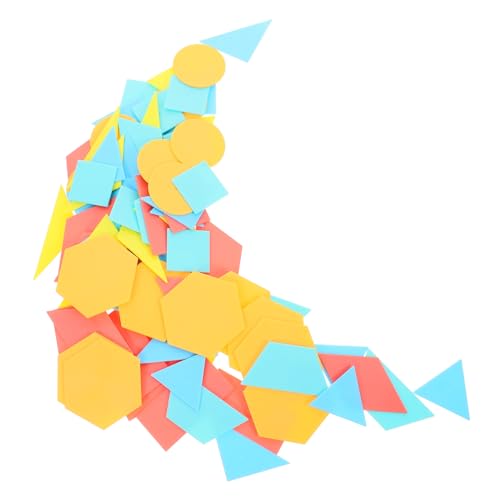 ERINGOGO 100 Stück Hilfsmittel Für Den Geometrieunterricht Studenten Bildungsplakate Geoboards Würfel Elementare Mathe-Spiele Zeichenschablonen Für Kreis Lustige Formerkennung Abs von ERINGOGO