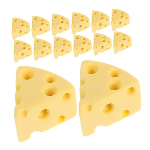 ERINGOGO 100 Stück Mini Harz Käse Dekorationen Leichte Künstliche Käseornamente für DIY Bastelarbeiten Handyhüllen Fotoalben Bunte Bastelzubehör für Kreative Geschenkideen von ERINGOGO