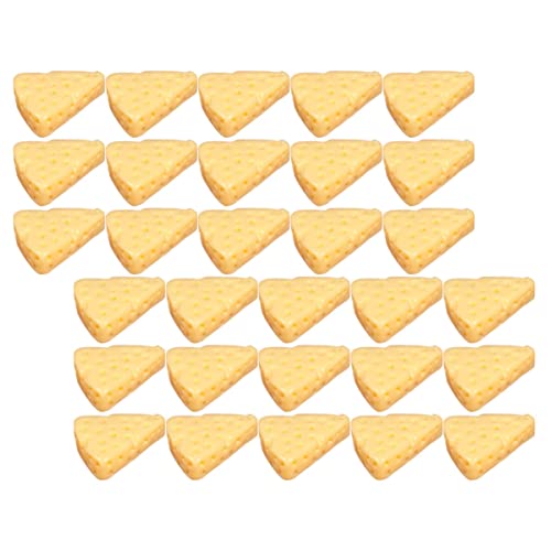 ERINGOGO 100 Stück Mini-Harz-Käse hühner spielsachen für -Material Mini-Küchenkäse mach es mini entzückender Miniaturkäse puppenhaus dekorativer käse Plastik Yellow von ERINGOGO