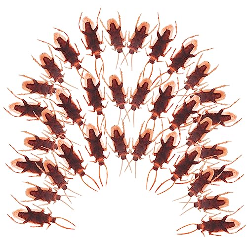 ERINGOGO 100 Stück Simulation Kakerlake Dekoration Halloween-Trickspielzeug Fälschung glühen Halloween Halloween Toys Halloween-Partygeschenke Partytrick- Plastik Coffee von ERINGOGO