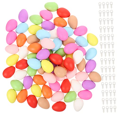 ERINGOGO 100 Stück Simulations-Ei-Modell Ostereier Easter Eggs Ostereier Ostereier für passende Eier Leere Eier Plastik-Ei-Modell Ostern gefälschte Eier Plastikeier von ERINGOGO