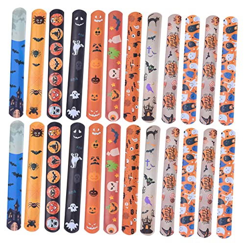 ERINGOGO 100 Stück Teiliges Halloween Schnapparmband mit Kreativem Design Verstellbar für Erwachsene und Leichtes Partyzubehör und Mitgebsel für Halloween Geburtstage und von ERINGOGO