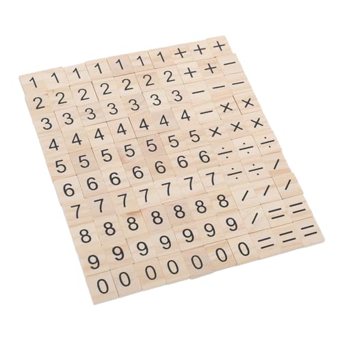ERINGOGO 100 Stück Teiliges Kleine Holz-Zahlen Symbolschnipsel für Kreatives Basteln Pädagogisches Mathe-lernspielzeug zur Kognitiver Fähigkeiten bei Kindern von ERINGOGO