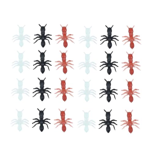 ERINGOGO 100 Stück Teiliges Kunststoff Fake Ameisen Simulation Dekoration für Gruselige Party Drinnen und Draußen für Halloween-Dekoration und Spukhaus Atmosphäre von ERINGOGO
