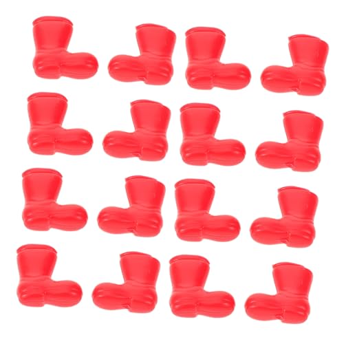 ERINGOGO 100 Stück Teiliges Mini Weihnachtsmann Stiefel Rote Miniatur Hausschuhe für DIY Weihnachtsdeko Puppenhaus Ornamente Festliche Bastelaccessoires für Weihnachtsfiguren und von ERINGOGO