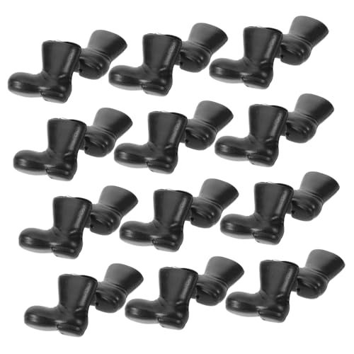 ERINGOGO 100 Stück Teiliges Mini Weihnachtsmannstiefel Schwarze Miniatur Stiefel für Puppenhaus Dekoration DIY Bastelzubehör Detailreiche Weihnachtsdeko für Tisch und Festtagsdekoration von ERINGOGO