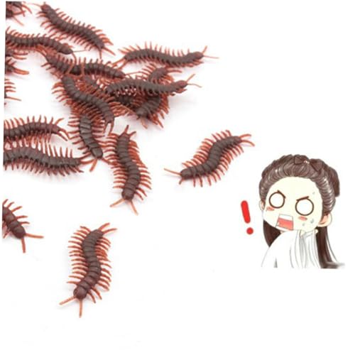 ERINGOGO 100 Stück Teiliges Täuschend Echte PVC Gliederfüßer Requisiten Langlebige Halloween Scherzartikel Lebensechte Nachbildung für Gruselige April Fools Deko und Partyspaß von ERINGOGO