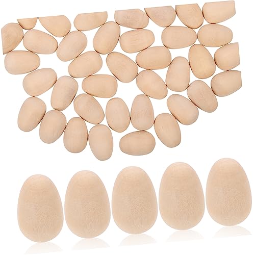 ERINGOGO 100 Stücke Ostern Dekorationen Gefälschte Holz Eier Poliert Ornamente Für Ostern Party von ERINGOGO