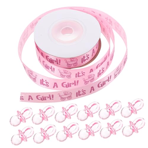 ERINGOGO 100Stücke Mini Anhänger Babypartyzubehör DIY Band Satin Transparente Dekoration für Feiern Unvergessliche für Gäste von ERINGOGO