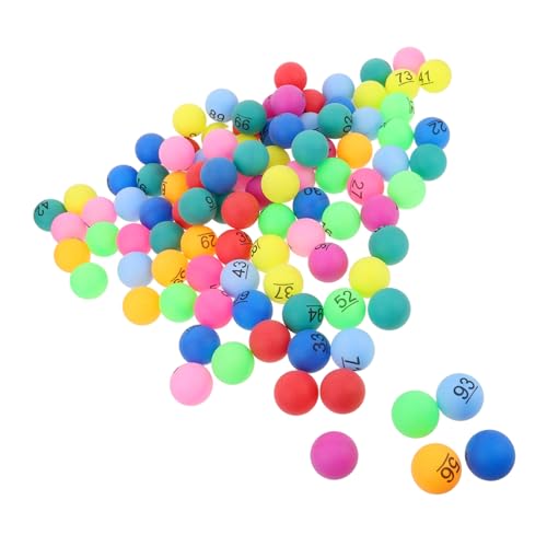 ERINGOGO 100pcs Nummerierte Bingo-preiskugeln Party Dekorationen Mehrfarbene Plastikkugeln Bingo-Accessoires Spielzeug Kleine Bunte Bälle von ERINGOGO