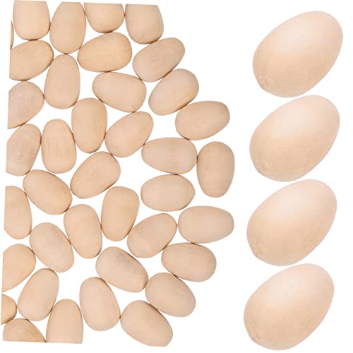 ERINGOGO 100st Eierimitationen Aus Holz Ei Vorgeben Spielzeugeier Keramik-Eier Eier Zum Basteln Leere Eier Gefälschte Eier Basteln Henne Eier Aus Polystyrol Eierhalter Eierablage Hölzern von ERINGOGO