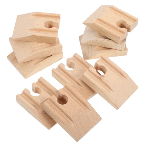 ERINGOGO 10Stücke Eisenbahngleis Spielzeugset Teiliges Holzschienen Modell für Kreative Szenen Kompatibel mit Gängigen Zugsystemen Langlebig und Leicht zu Handhaben von ERINGOGO