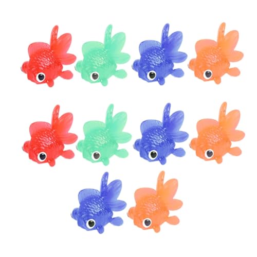 ERINGOGO 10Stücke Kreative TPR Fischspielzeug Realistische Schwimmende Goldfische für Aquarien Deko Lernspielzeug Hand Augen Koordination von ERINGOGO
