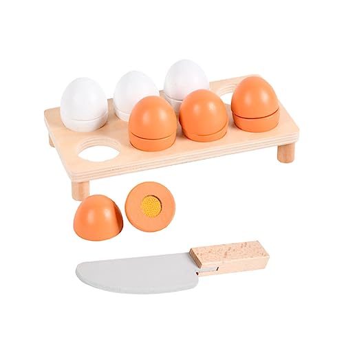 ERINGOGO 10Stücke Küchen Set aus Holz Teiliges Set mit Simulierten Eiern und Enteneiern für Rollenspiele für Fördert Kreatives von ERINGOGO