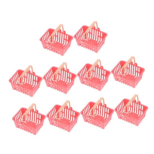 ERINGOGO 10Stücke Mini Einkaufs Körbe Für Süßigkeitenkörbe Plastikkorb Dekoration Für Puppenhaus Und Rollenspiele Handkorb Für Kreative Spielstunden von ERINGOGO