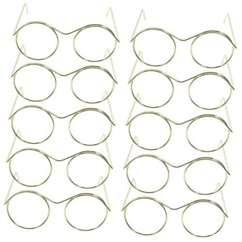 ERINGOGO 10Stücke Puppenbrille Miniaturbrillen Für Puppen Handwerkszubehör Aus Runde Rahmen Ohne Gläser Klassische Accessoires Für Miniaturen Und GNOME ERINGOGO 10Stücke Puppenbrille Miniaturbrillen Für Puppen Handwerkszubehör Aus Runde Rahmen Ohne Gläser Klassische Accessoires Für Miniaturen Und GNOME von ERINGOGO