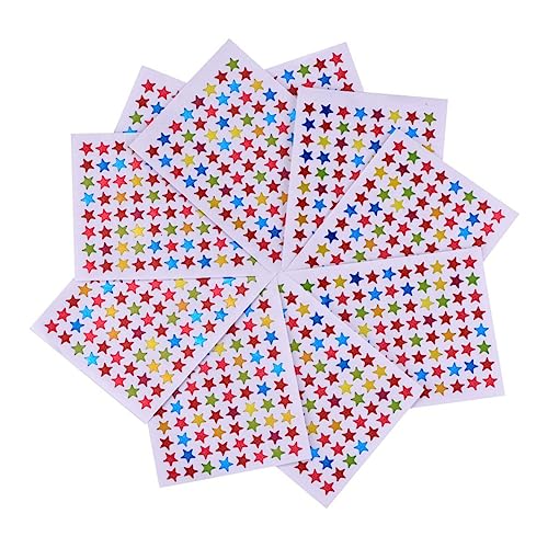 ERINGOGO 10Stücke Stern Aufkleber Belohnungsetiketten Bunten Farben Kindergarten Und Schulanfang Selbstklebende Sticker Für Kreative Projekte von ERINGOGO