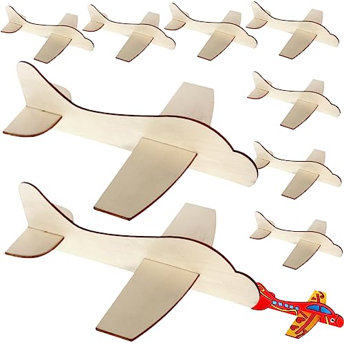 ERINGOGO 10Stücke Teiliges Holzflugzeug Modell Bausatz für DIY Malset Kreativität und Geschicklichkeit für Junge Bastler und Flugzeugliebhaber ERINGOGO 10Stücke Teiliges Holzflugzeug Modell Bausatz für DIY Malset Kreativität und Geschicklichkeit für Junge Bastler und Flugzeugliebhaber von ERINGOGO