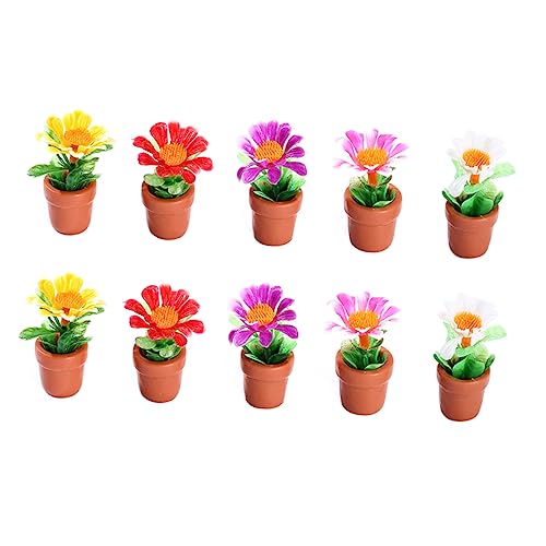 ERINGOGO 10 Stück Kleiner Künstliche Topfpflanzen Miniatur Bonsai Deko aus Harz für Mikrolandschaften Puppenhäuser und Wohnaccessoires von ERINGOGO