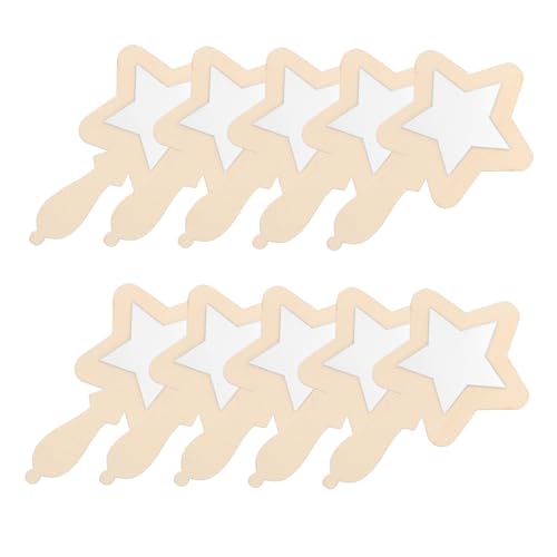 ERINGOGO 10st Kleiner Spiegel Für Kleinkinder Spiegel Fürs Kinderzimmer Unfertige Holzspiegel Für Kunstprojekte Holzspiegel Zum Selbermachen Bastelspiegel Für Projekte Beige Hölzern von ERINGOGO