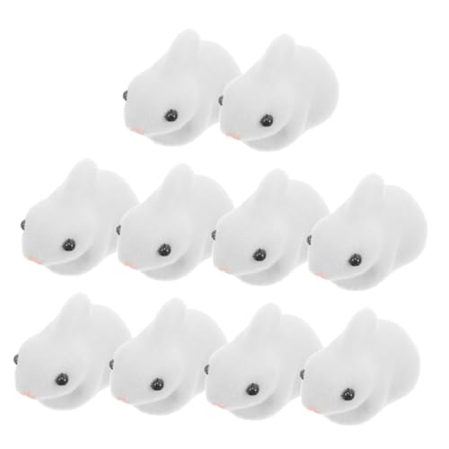 ERINGOGO 10stücke Niedliche Mini Kaninchen Figuren Für Garten Dekoration Kreative Landschaftsaccessoires Tierstatue Für Kuchen Und von ERINGOGO
