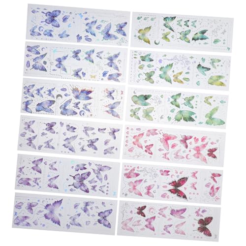 ERINGOGO 12 Blatt Schmetterlingsaufkleber Aufkleber für Journaling Sammelalbum liefert Scrapbook -Aufkleber DIY-Schmetterling-Scrapbooking-Aufkleber DIY Bastelaufkleber das Haustier von ERINGOGO