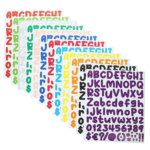 ERINGOGO 12 Blatt Zahlenaufkleber DIY Alphabet Aufkleber für Scrapbooking Selbstklebende und Zahlenetiketten Vielseitige Dekoration für Kreative Projekte von ERINGOGO