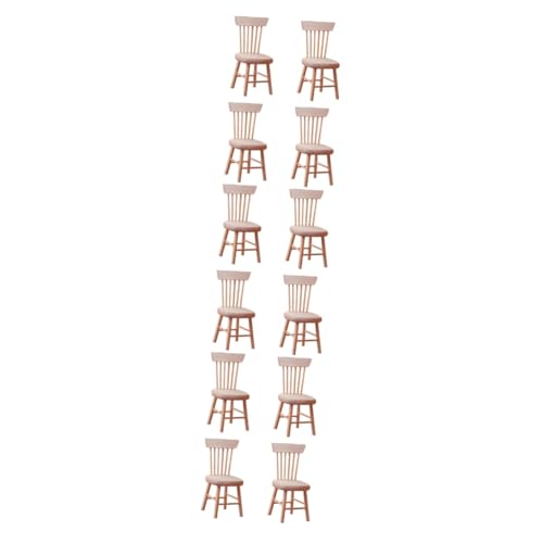 ERINGOGO 12 STK Mini-Stuhl Mini-holzmöbel Lichthausdekorationen Für Zu Hause Statuendekor Kleine Holzmöbel Mini-holzstuhl Spielset Aus Holz Wohnkultur Bambus Kind Strandstuhl Hölzern von ERINGOGO