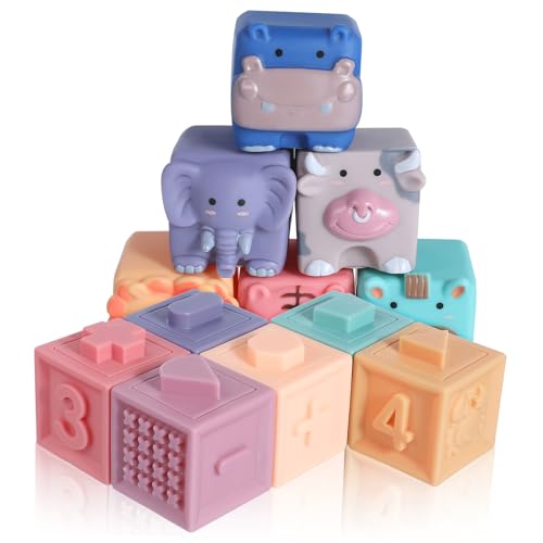 ERINGOGO 12 Stück Bausteine Teile Weiche Gummiblocks für Kleinkinder Tier und Zahlenmuster für Frühe Bildung Aufbewahrungstasche Ab Monaten ERINGOGO 12 Stück Bausteine Teile Weiche Gummiblocks für Kleinkinder Tier und Zahlenmuster für Frühe Bildung Aufbewahrungstasche Ab Monaten von ERINGOGO