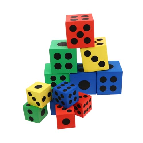 ERINGOGO 12 Stück Eva Foam -Würfelspielzeug Partywürfel Spiel Punktwürfel Punkte Würfel Partyspielwürfel Würfeln Spiel Würfel Zufällige Farbe von ERINGOGO