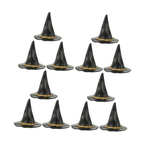 ERINGOGO 12 Stück Hexenhut -Dekoration Halloween Hexenkostüm Hut Halloween-Hüte hat Mini-Hüte -Partyhüte Wohnkultur Mini-Hut Plastik Schwarz von ERINGOGO