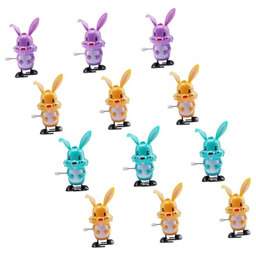 ERINGOGO 12 Stück Kaninchen Aufzieh Minispielzeuge Aufzieh Kaninchen Aufzieh Hasen Aufzieh Hüpf Kaninchen Kleines Kaninchen Springendes Kaninchen Kaninchen Kunststoff von ERINGOGO