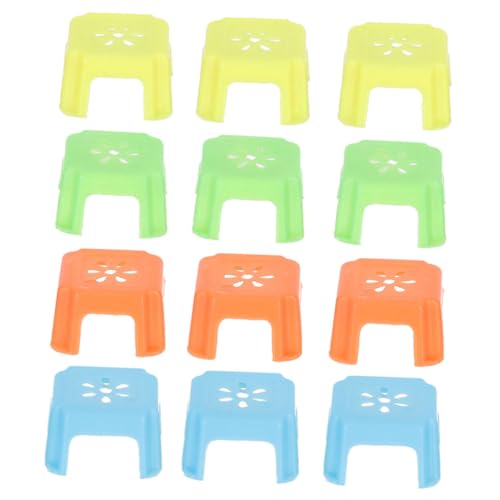 ERINGOGO 12 Stück Mini-Mikrohocker Miniaturen Puppe Miniaturhaus Kit Miniaturstühle Mini-Stuhl-Modell Micro mikrowe Miniature House Miniaturstuhl Mini-Hocker Minihocker zum Basteln Plastik von ERINGOGO