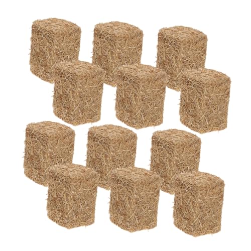 ERINGOGO 12 Stück Mini-heuhaufen-Modell Puppenhaus Heuballen Simulationsheu Gartenminiaturen Miniaturszene Schweine Heu Für Kaninchen Miniatur-heuhaufen Mini Heuballen Hase Holz von ERINGOGO