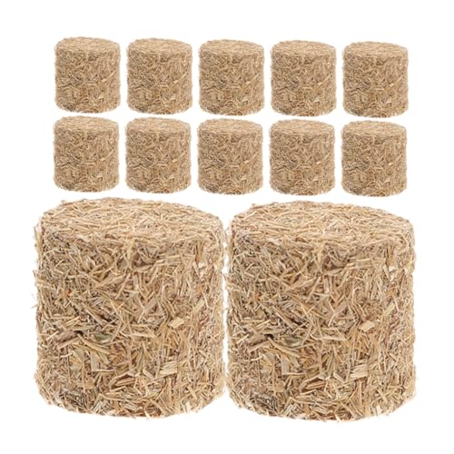 ERINGOGO 12 Stück Miniaturisierte Heuballen Deko für Garten Authentische DIY Zubehör für Landschaften und Puppenhäuser von ERINGOGO
