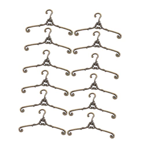 ERINGOGO 12stücke Mini Puppen Kleiderbügel Retro Kleiderbügel Für Puppenhaus Organisiertes Zubehör Für Puppenbekleidung Antikbronze von ERINGOGO