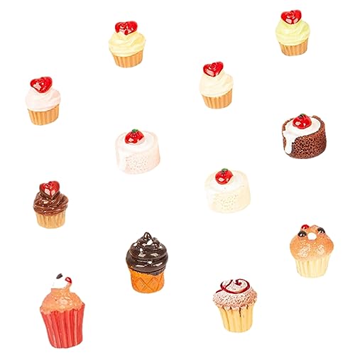 ERINGOGO 12stücke Miniatur Kuchen Set Spielzeug Für Simulierte Dessert Dekoratives Zubehör Für Küche Und Mini-szenen Zufälliger Stil von ERINGOGO