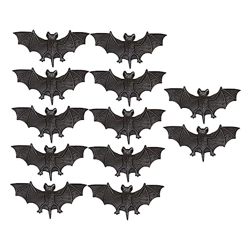 ERINGOGO 12 Stück Simulierter weicher Gummischläger Halloween-Requisite Halloween Zeug Halloween Scherzartikel Halloween Dekoration Halloween-Fledermaus- Partyzubehör Plastik von ERINGOGO