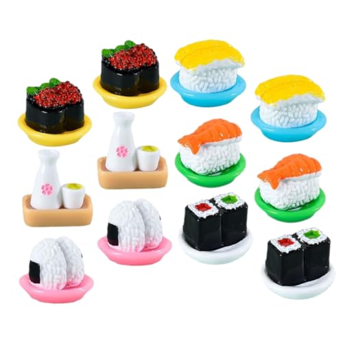 ERINGOGO 12 Stück Simuliertes Japanisches Sushi Mini-Sushi-Modell Künstlich Miniatur-Sushi-Modell Mini- -Sushi Sushi-Modell-Essen Kleine Sushi-ausstellungsmodelle Desktop-Ornament Harz von ERINGOGO