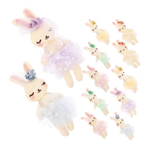 ERINGOGO 12 Stück Süße Packung Plüschkaninchen Flauschige Hasenpuppen für DIY Dekoration Geschenkideen Niedliche Raumakzente für Ostern Kuscheltier von ERINGOGO