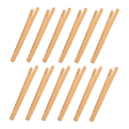 ERINGOGO 12 Stück Teiliges Bambus Montessori Pinzetten für Feinmotorische Lernwerkzeuge Leichte und Nachhaltige Greifzangen für Perlen Snacks und Konzentrationstraining von ERINGOGO